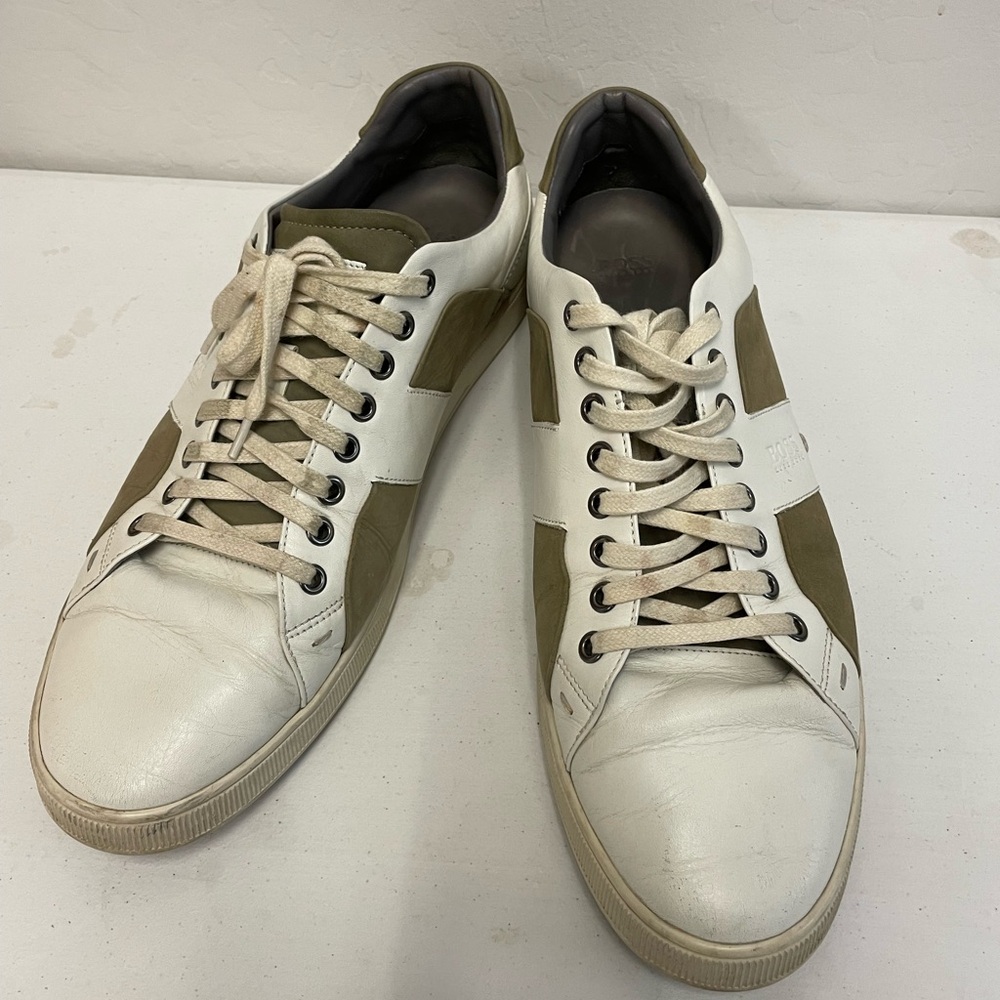 HUGO BOSS Two Tone Leather Trainers / Sneakers Size 46 US 13